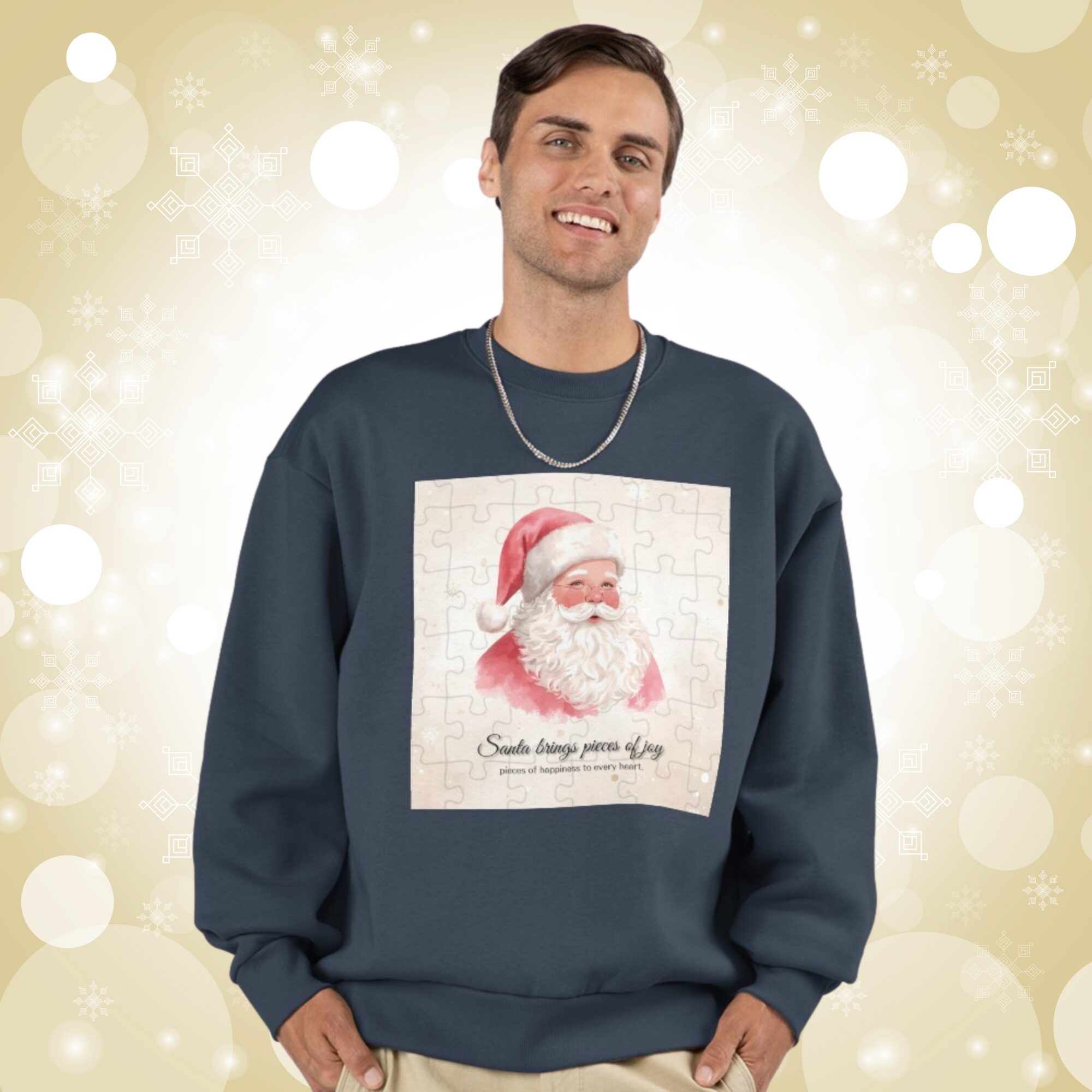 Santa puzzle art sweatshirt printed design
